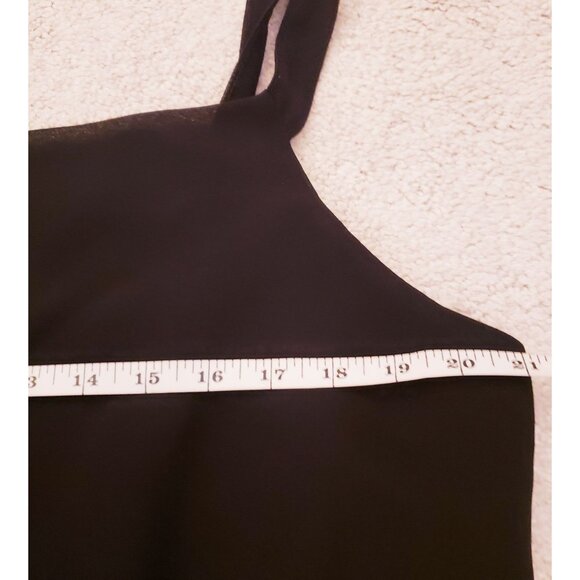 Vintage Black Chiffon Maxi Dress with Drape Neckline Sheer Hem Size 20W EUC - Picture 10 of 11